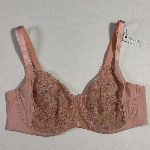 Skarlett Blue Women 38C Bra Intimates Feminine Romantic Entice Underwire Sheer - Picture 5 of 9